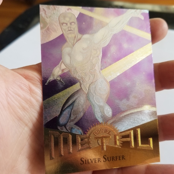 Vintage Marvel Metal trading card from 1995 Silver Surfer card #18 - Picture 2 of 7